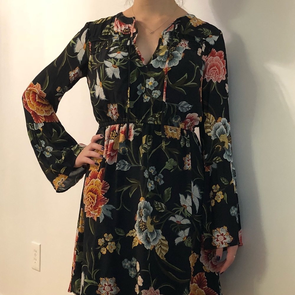 Black floral dress